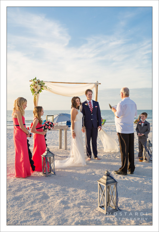 Wedding on the beach in Pass-A-Grille, St. Pete Beach Florida.