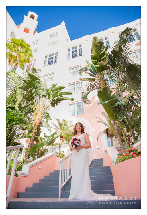 Wedding photography outside of the Don CeSar Hotel in St. Pete beach, Florida.